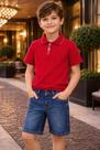 Conjunto Short E Camiseta Polo Infantil Menino Carinhoso Cor:Modelo 01Tamanho:01