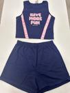 Conjunto short e regata cor azul marinho tam 14
