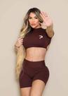 Conjunto Short e Top Marrom Paquitinha com Zero Transparência