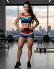 Conjunto short e top mulher maravilha red blue sem cinto Conjunto short e top mulher maravilha red blue sem cinto