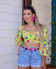 Conjunto short jeans e croped feminino Conjunto short jeans e croped feminino