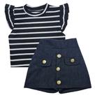 Conjunto Short Saia Cropped Infantil Menina Primavera Verão