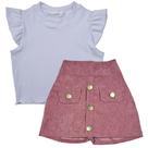 Conjunto Short Saia Cropped Infantil Menina Primavera Verão Conjunto Short Saia Cropped Infantil Menina Primavera Verão
