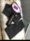 Conjunto short+top de academia preto acompanha garrafa