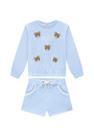 Conjunto Shorts Blusa Manga Longa Azul Menina Somni Conjunto Shorts Blusa Manga Longa Azul Menina Somni