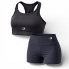Conjunto Shorts Curto + Top Meia Lua Poliamida Summer Pro Preto
