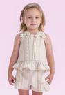 Conjunto Shorts Festa Menina Off Petit Cherie