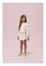 Conjunto Shorts Saia com Colete Creme Petit Cherie