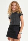 Conjunto Shorts - Saia Menina Preto Nina Go