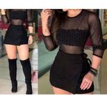 Conjunto shorts saia preto