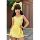 Conjunto Shorts Saia Transpassada Infantil Juvenil Menina Luxo Natal Ano Novo