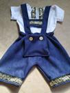 Conjunto shorts suspensorio fritz com camisa cor azul