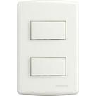 Conjunto Siena 4X2 Branco Com Placa (1Simples+1Paralelo Horizontal) 6522