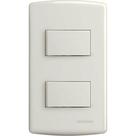 Conjunto Siena 4X2 Branco Com Placa (2Simples Horizontal) 6521