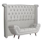 Conjunto Sienna Cabeceira e Recamier Queen 160 Cm Linho Bege - LM DECOR