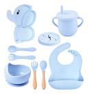 Conjunto Silicone Baby Style Elefantinho Azul - 10 Peças