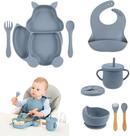 Conjunto Silicone Baby Style Esquilinho Azul - 10 Peças