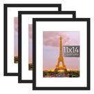 Conjunto simples de 3 porta-retratos para fotos 11x14/8x10 em preto Conjunto simples de 3 porta-retratos para fotos 11x14/8x10 em preto