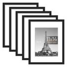 Conjunto simples de 5 molduras pretas para fotos 11x14/8x10