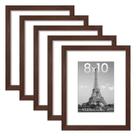 Conjunto simples de 5 porta-retratos para 8x10 ou 5x7 com tapete