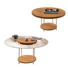 Conjunto Sky 2 Mesas Centro com Pés em Aço Tampo MDF/Vidro Cinamomo G26 - Hb Móveis