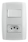 Conjunto Slim 1 Interruptor Paralelo e Tomada 10A Branco Conjunto Slim 1 Interruptor Paralelo e Tomada 10A Branco