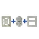 Conjunto sobrepor 1 interruptor simples 10a + tomada 2p+t 10a sistema x