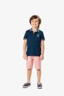 Conjunto Social Infantil Menino Camisa Polo com Punho e Bermuda em Sarja - Malwee Kids