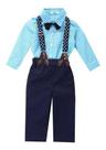 Conjunto Social Masculino Infantil Suspensório Gravata Borbo