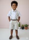 Conjunto Social Menino com Shorts Cinza Claro e Camisa Branca
