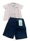 Conjunto Social Menino Infantil Polo Bermuda em Sarja Festa Evento Malwee Kids