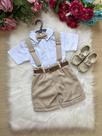 Conjunto Social Meninos Miss Cherry com Shorts Ravi Bege - Modelo 2