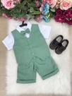 Conjunto Social Miss Cherry Leandro Colete Verde - Camisa, Calça e Acessórios