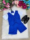 Conjunto Social Miss Cherry Leandro com Colete Azul Royal e Gravata Borboleta
