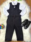 Conjunto Social Pajem: Camisa Branca, Calça e Colete Preto