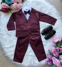 Conjunto Social Terno Infantil Blaizer Marsala Gabriel - Elegância para Eventos Especiais