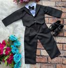 Conjunto Social Terno Preto para Meninos - Inclui Calça, Camisa e Acessórios