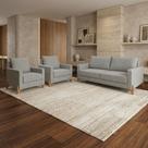 Conjunto Sofá 02 Lugares Living Topázio e Duas Poltronas Tecido Linho Cinza Claro Conjunto Sofá 02 Lugares Living Topázio e Duas Poltronas Tecido Linho Cinza Claro