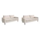 Conjunto Sofá 2 e 3 Lugares Bipartido Ascona Branco Off White Conjunto Sofá 2 e 3 Lugares Bipartido Ascona Branco Off White