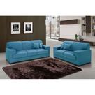 Conjunto Sofá 2 e 3 Lugares Manuela Azul Império Estofados