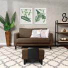 Conjunto Sofá 2 Lugares com Puff Baú 60cm e Bandeja Antúrio CabeCasa MadeiraOriginals