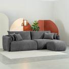 Conjunto Sofá 260cm e Puff Comfy CabeCasa MadeiraOriginals Cinza Grafite