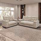 Conjunto Sofá 3 e 2 Lugares Irlanda Veludo Creme