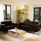 Conjunto Sofá 3 e 2 Lugares material sintético Vitrola