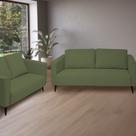Conjunto Sofá 3 e 2 Lugares Tecido Poliéster Fun Verde Oliva
