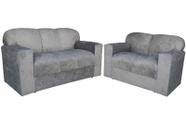 Conjunto Sofá 3 e 2 lugares Xaropinho Suede Cinza