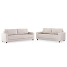 Conjunto Sofá 3 e 3,5 Lugares Herval Clean, Linho Bege Conjunto Sofá 3 e 3,5 Lugares Herval Clean, Linho Bege