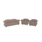 Conjunto Sofá 3 Lugares + 2 Poltronas Chesterfield Merlo- Suede Bege / decoração, sala de estar, recepção, barbearia