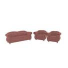 Conjunto Sofá 3 Lugares + 2 Poltronas Chesterfield Merlo- Suede Rosa/ decoração, sala, recepção, barbearia