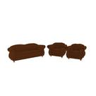 Conjunto Sofá 3 Lugares + 2 Poltronas Chesterfield Merlo- Suede Terracota/ decoração, sala de estar, recepção, barbearia